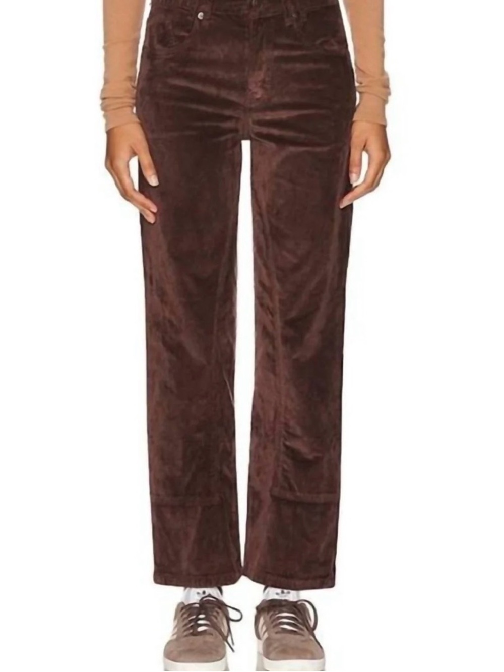 NEW Free People We The Free Risk Taker Brown Corduroy Straight Leg Pant Size 26